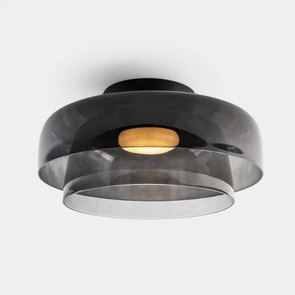 Medieval Glass Ceiling Lamp Nordic Designer Style-Lighting > Ceiling Lights-casanuva-Gray-2 layers-D40*H18cm-3-Color Changeable-casanuva