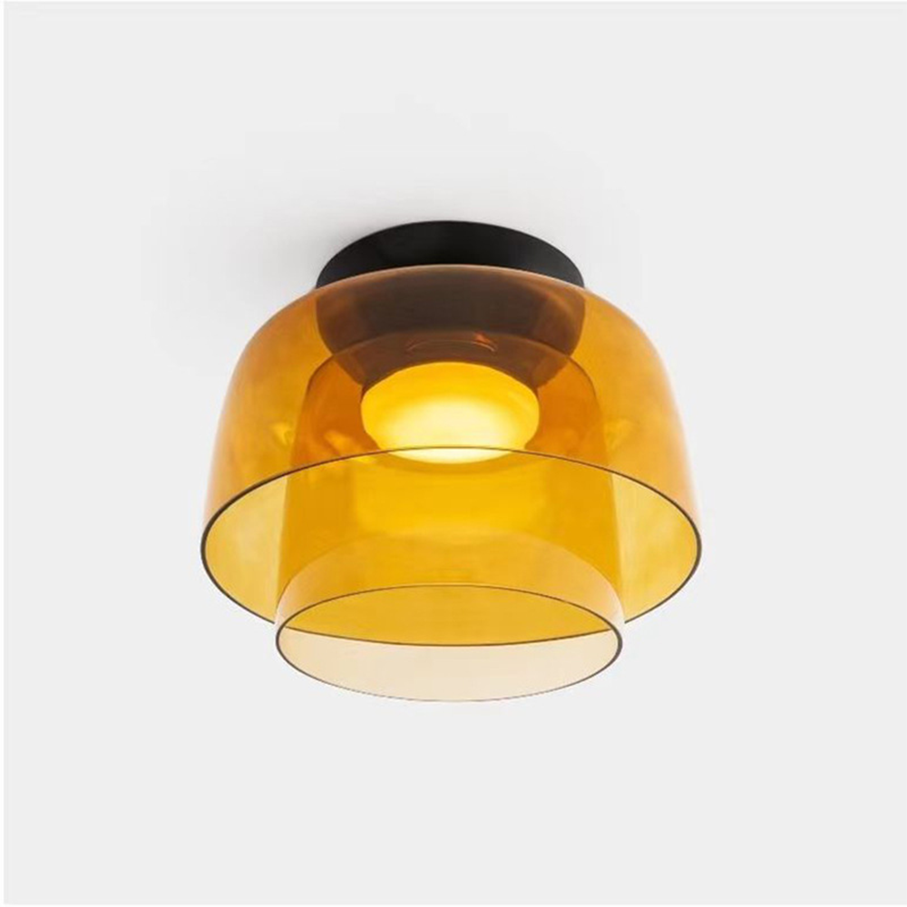 Medieval Glass Ceiling Lamp Nordic Designer Style-Lighting > Ceiling Lights-casanuva-Orange-2 layers-D32*H24cm-3-Color Changeable-casanuva