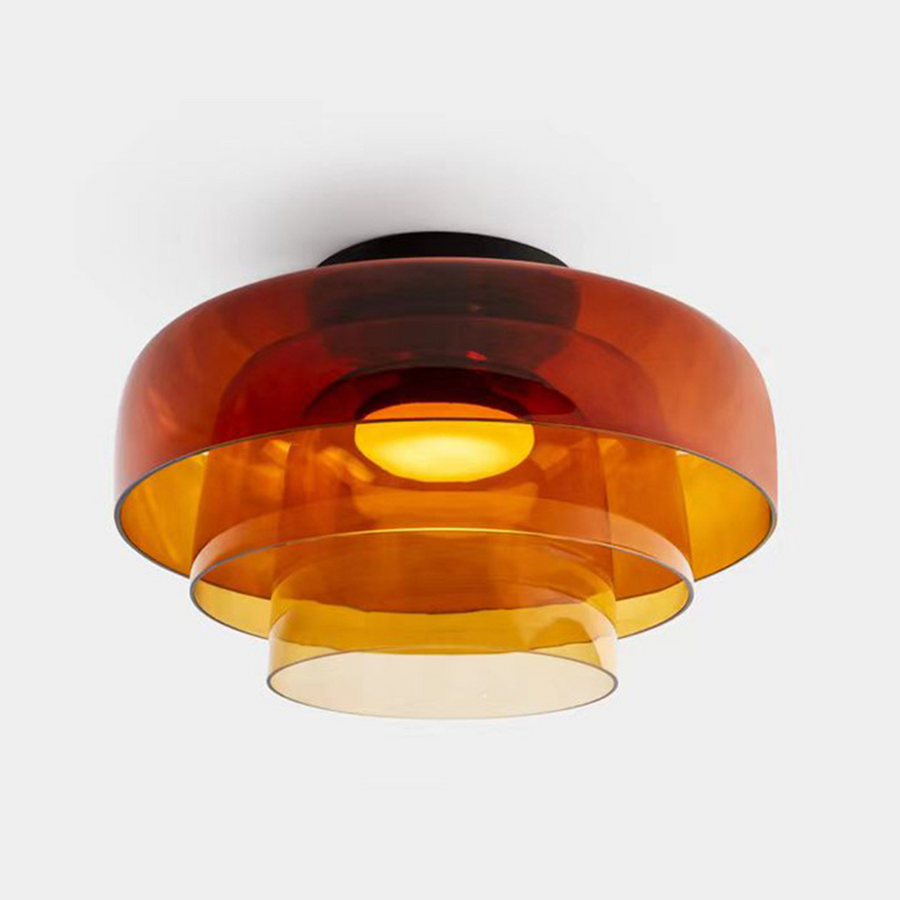 Medieval Glass Ceiling Lamp Nordic Designer Style-Lighting > Ceiling Lights-casanuva-Orange-3 layers-D42*H26cm-3-Color Changeable-casanuva