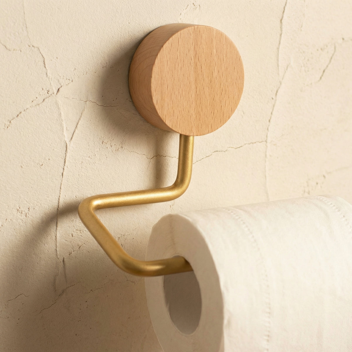 Metal Toilet Paper Holder with Wood Accents-Bedding & Bath > Bathroom Accessories-casanuva-casanuva