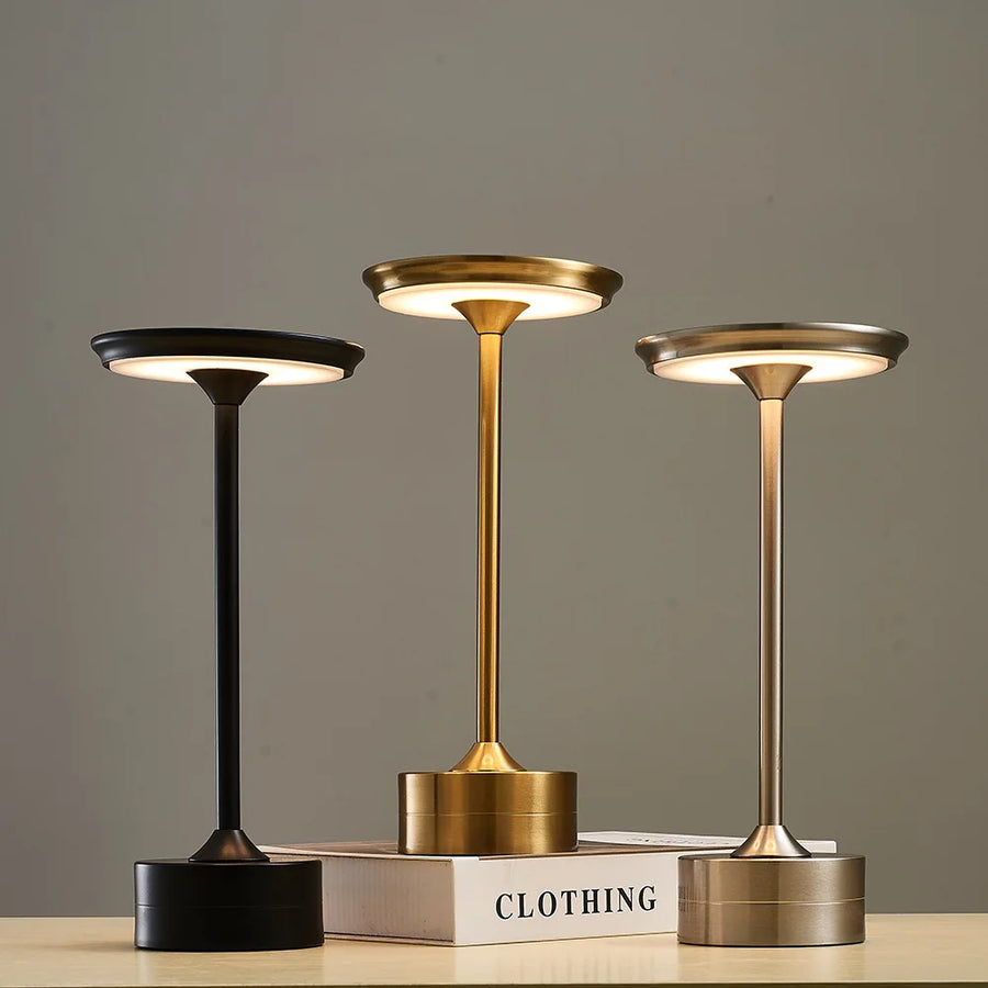 Metal Touch Lamp Portable Rechargeable Dimmable 3 Light Settings-Lighting > Table Lamps-casanuva-casanuva