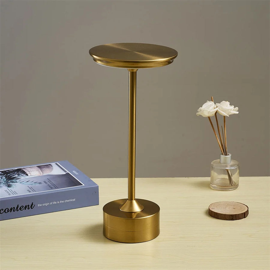 Metal Touch Lamp Portable Rechargeable Dimmable 3 Light Settings-Lighting > Table Lamps-casanuva-casanuva