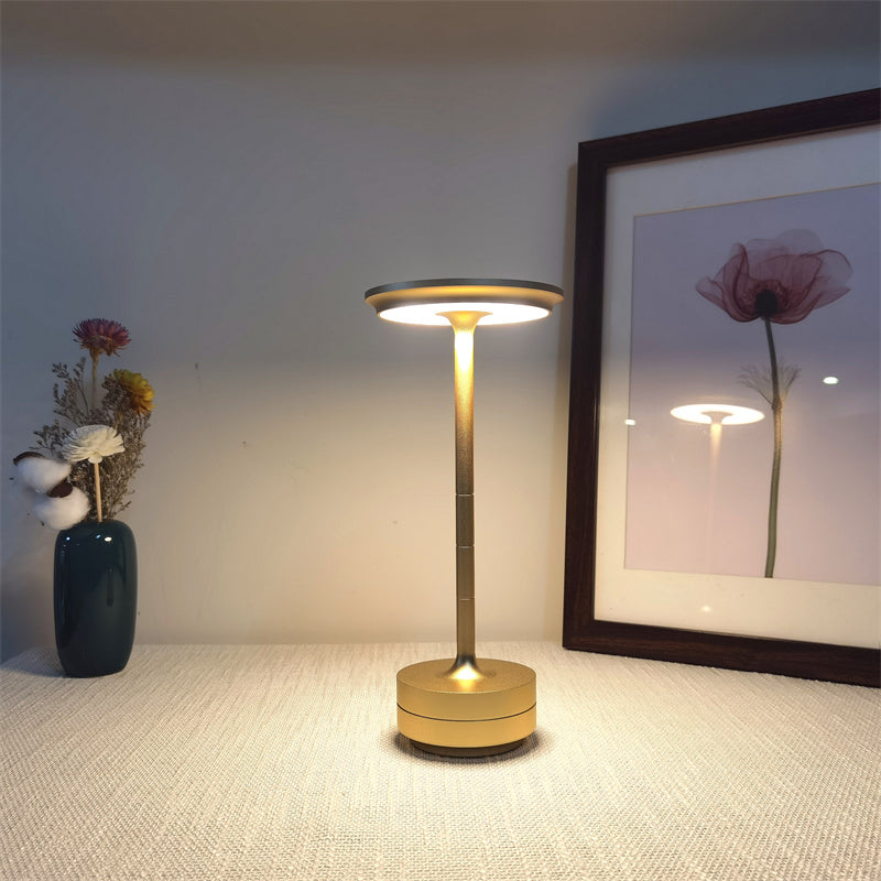 Metal Touch Lamp Portable Rechargeable Dimmable 3 Light Settings-Lighting > Table Lamps-casanuva-Gold-casanuva