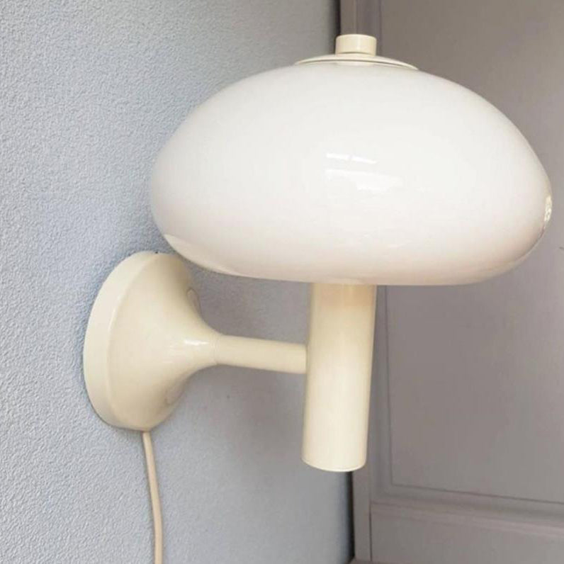 Milk White Glass Dome Mushroom Wall Sconce Lamp-Lighting > Wall Lights-casanuva-casanuva