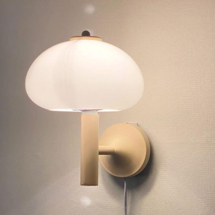 Milk White Glass Dome Mushroom Wall Sconce Lamp-Lighting > Wall Lights-casanuva-casanuva