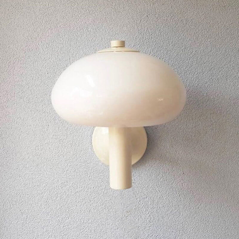 Milk White Glass Dome Mushroom Wall Sconce Lamp-Lighting > Wall Lights-casanuva-casanuva