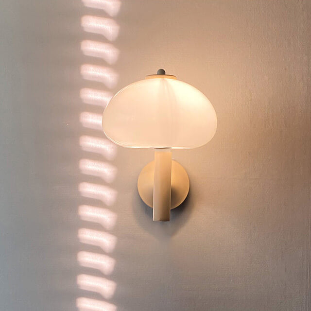 Milk White Glass Dome Mushroom Wall Sconce Lamp-Lighting > Wall Lights-casanuva-Hardwired-110V-120V-casanuva