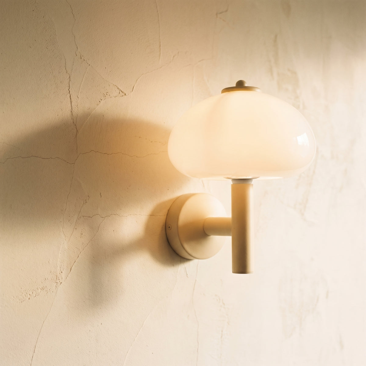 Milk White Glass Dome Mushroom Wall Sconce Lamp-Lighting > Wall Lights-casanuva-casanuva