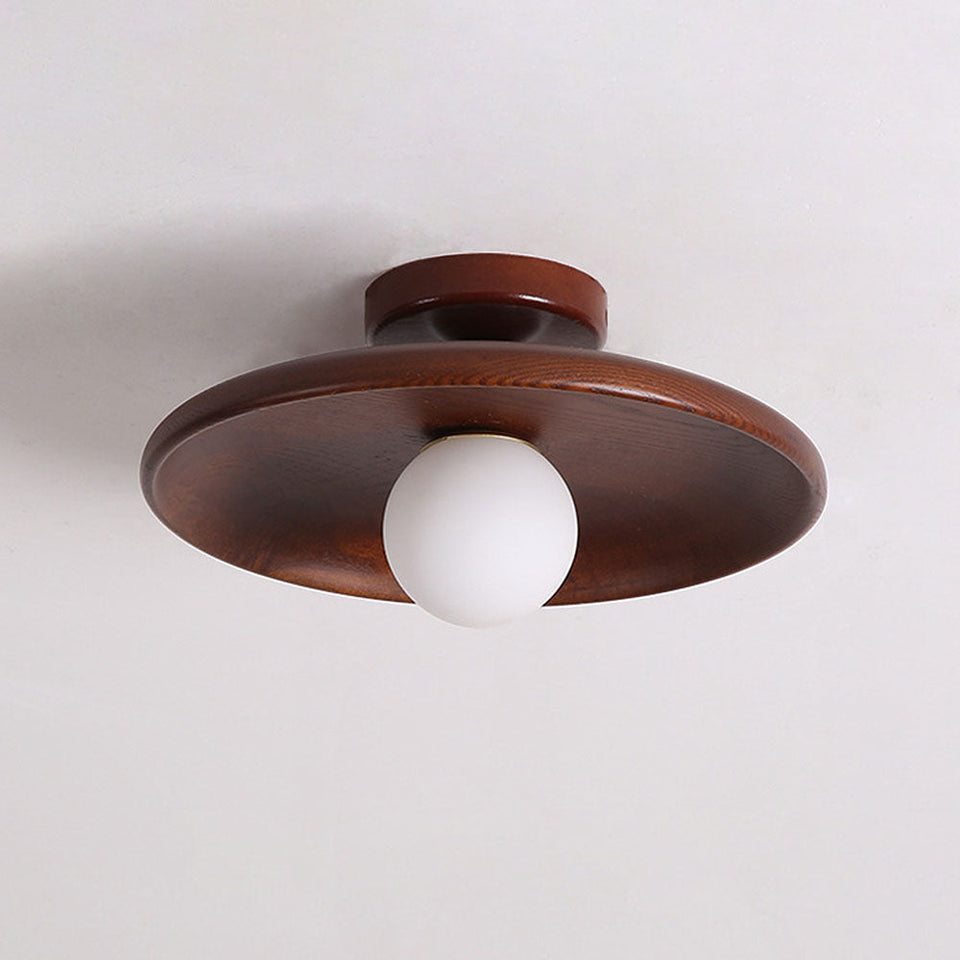 Minimalist Round Ceiling Light in Nordic Wood Finish-Lighting > Ceiling Lights-casanuva-casanuva