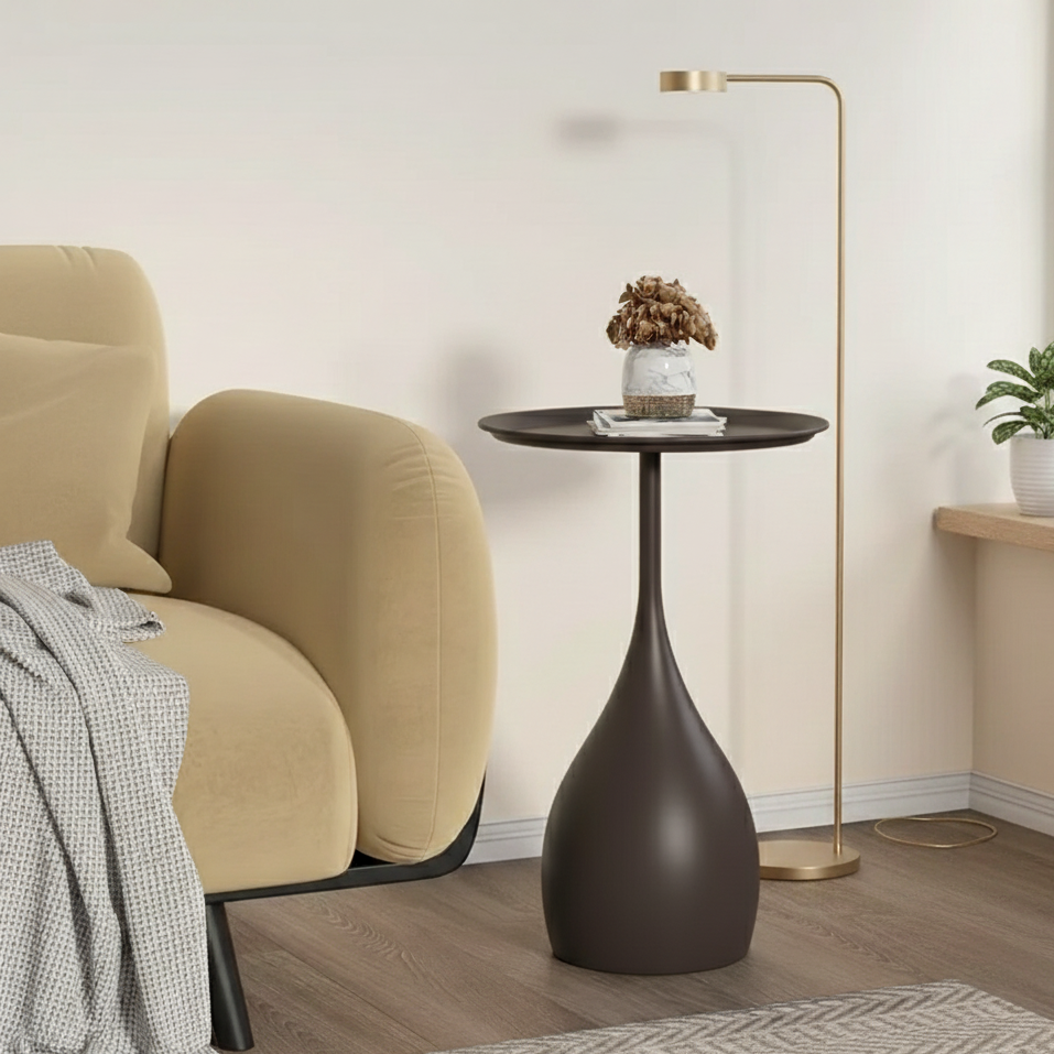 Mobile Round Side Table Light Luxury Design for Sofa and Bed-Furniture > Side Tables-casanuva-casanuva