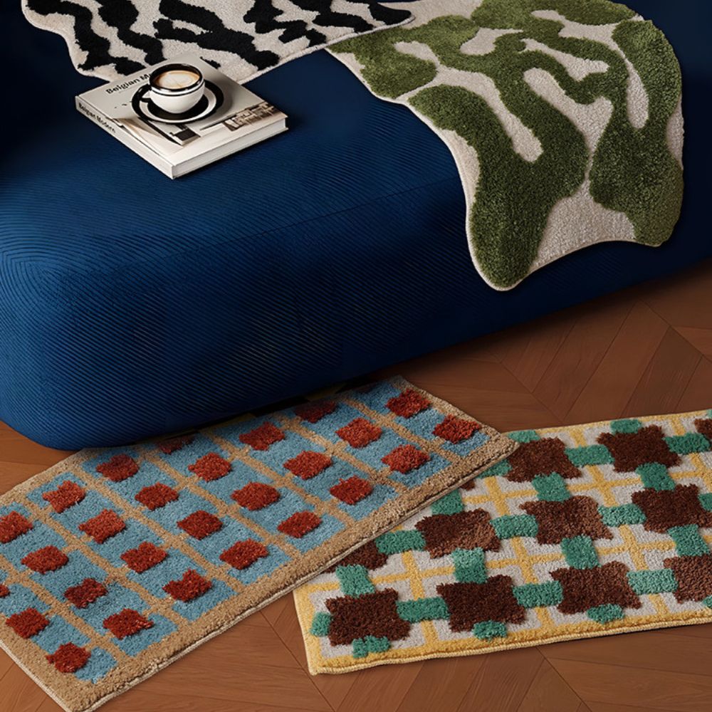 Moroccan Patterned Bath Mat Washable Non Slip-Bedding & Bath > Bath Mats-casanuva-casanuva