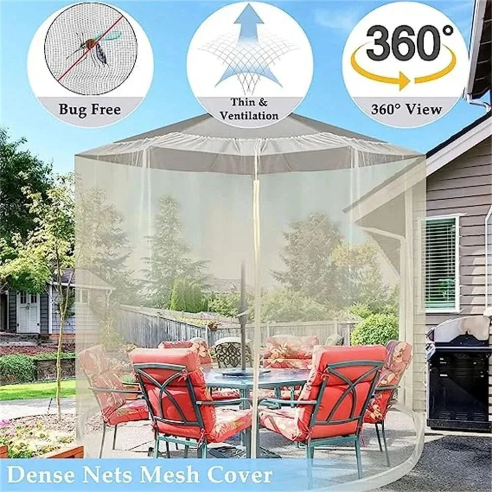 Mosquito Net for Parasol Up to 4m with Zip Fastener-Home Decor > Decorative Accessories-casanuva-casanuva