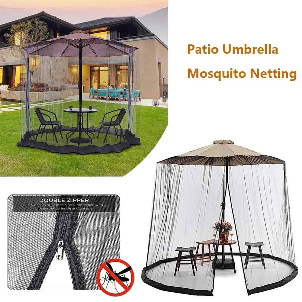 Mosquito Net for Parasol Up to 4m with Zip Fastener-Home Decor > Decorative Accessories-casanuva-casanuva