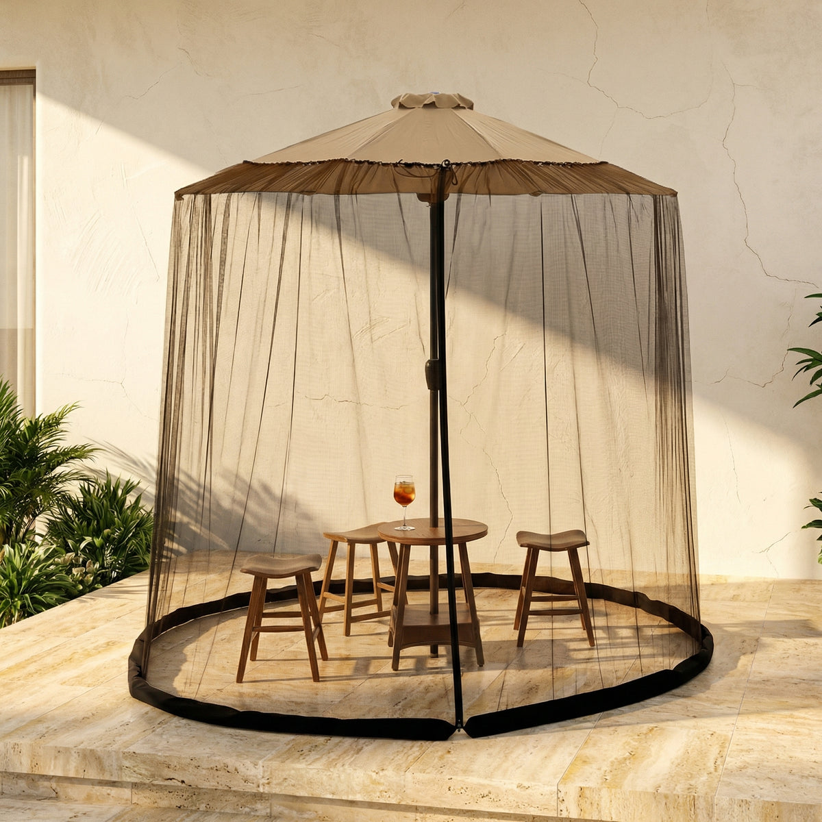 Mosquito Net for Parasol Up to 4m with Zip Fastener-Home Decor > Decorative Accessories-casanuva-casanuva