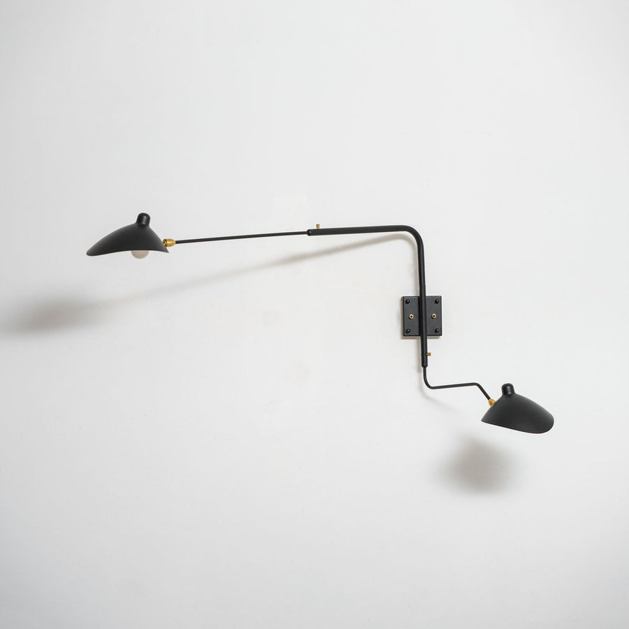Multi-Arm Wall Sconce Light Fixture-Lighting > Wall Lights-casanuva-2heads 120cmx77cm-Black-casanuva
