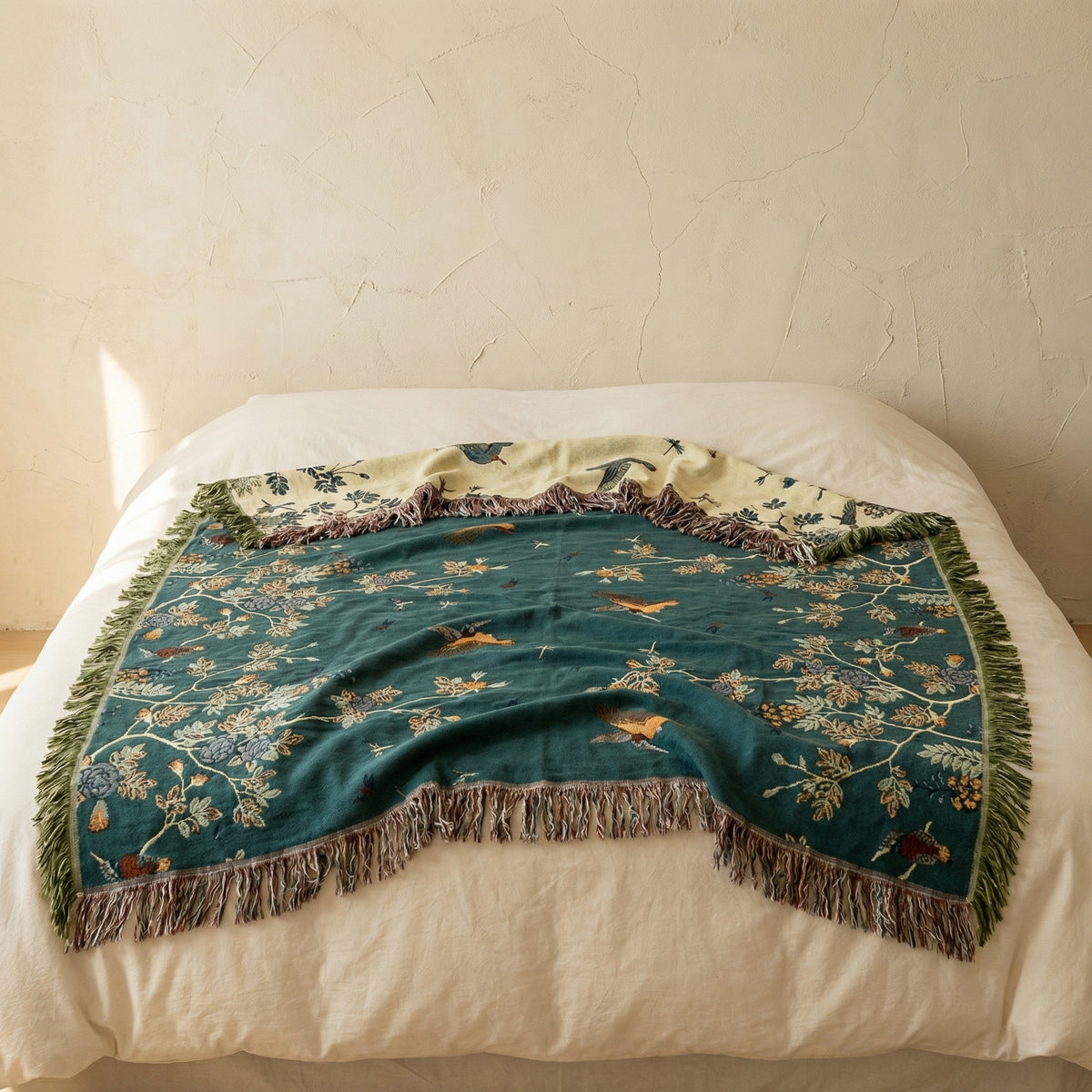 Multi-Layer Cotton Blanket with Ornate Design-Bedding & Bath > Blankets-casanuva-casanuva
