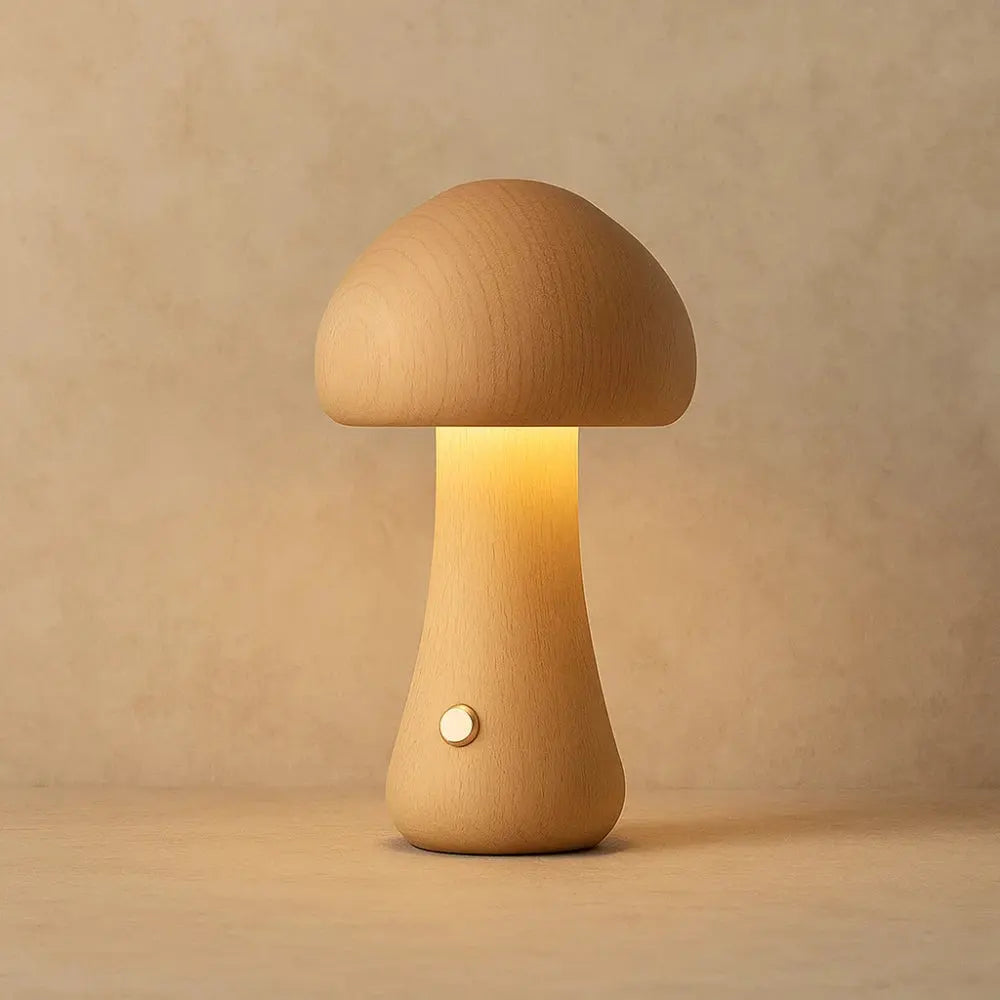 Mushroom Table Lamp Bohemian Style-Lighting > Table Lamps-casanuva-Wood-Large-casanuva
