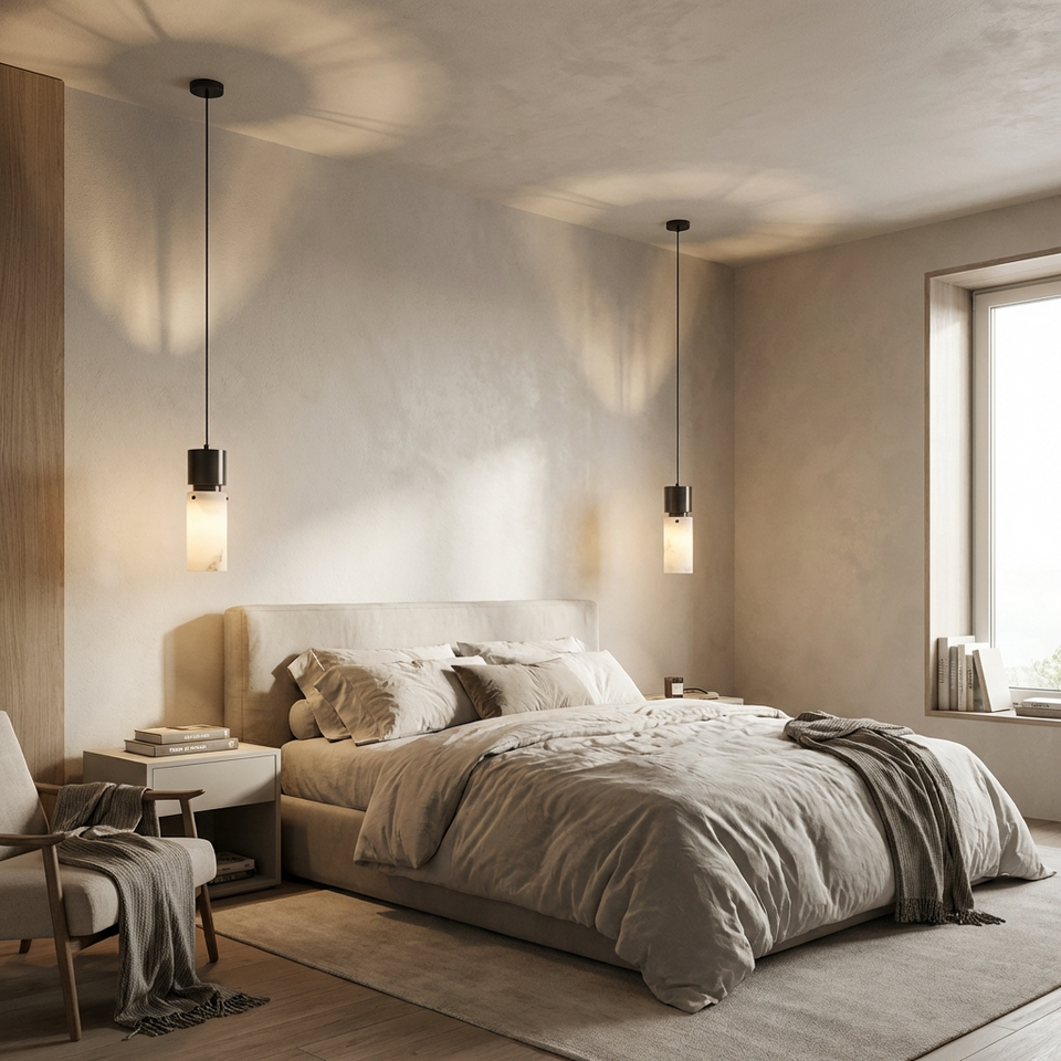 Natural Alabaster Brass Pendant Light Fixture-Lighting > Pendant Lights-casanuva-casanuva