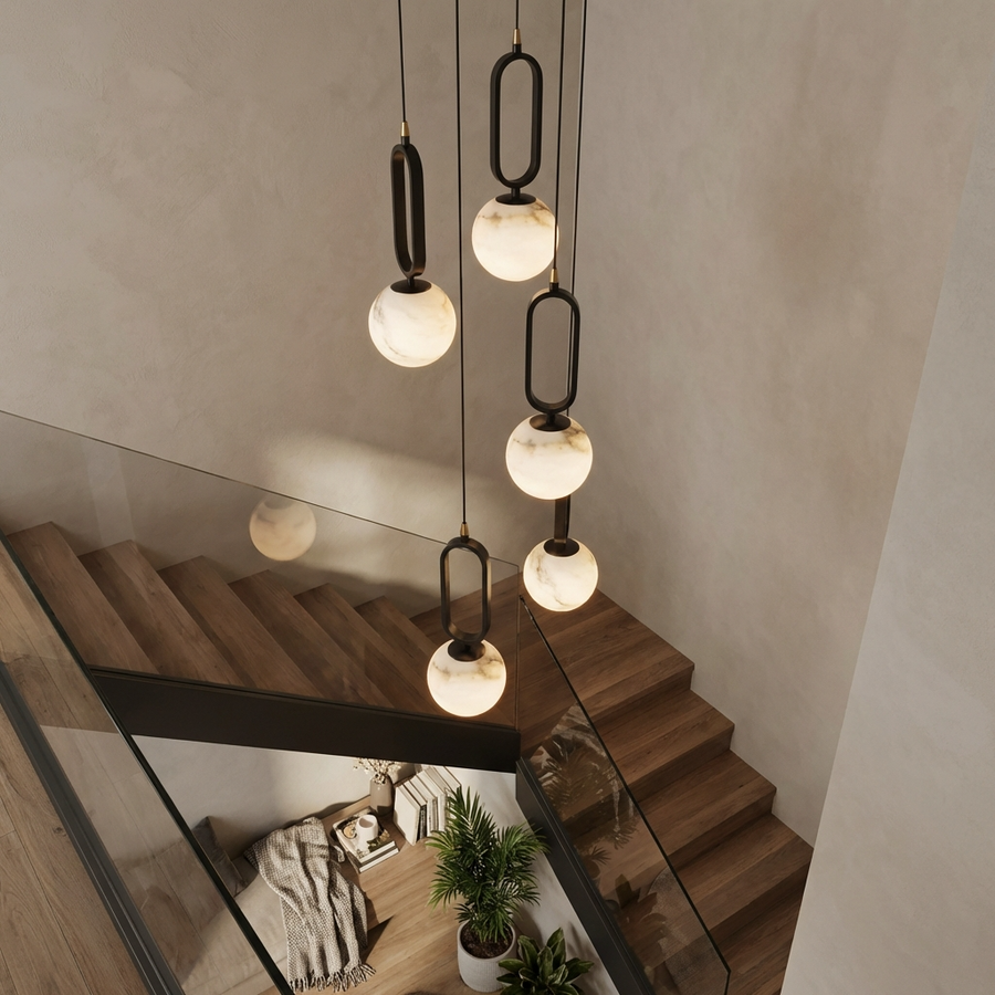 Natural Alabaster Pendant Light-Lighting > Pendant Lights-casanuva-casanuva