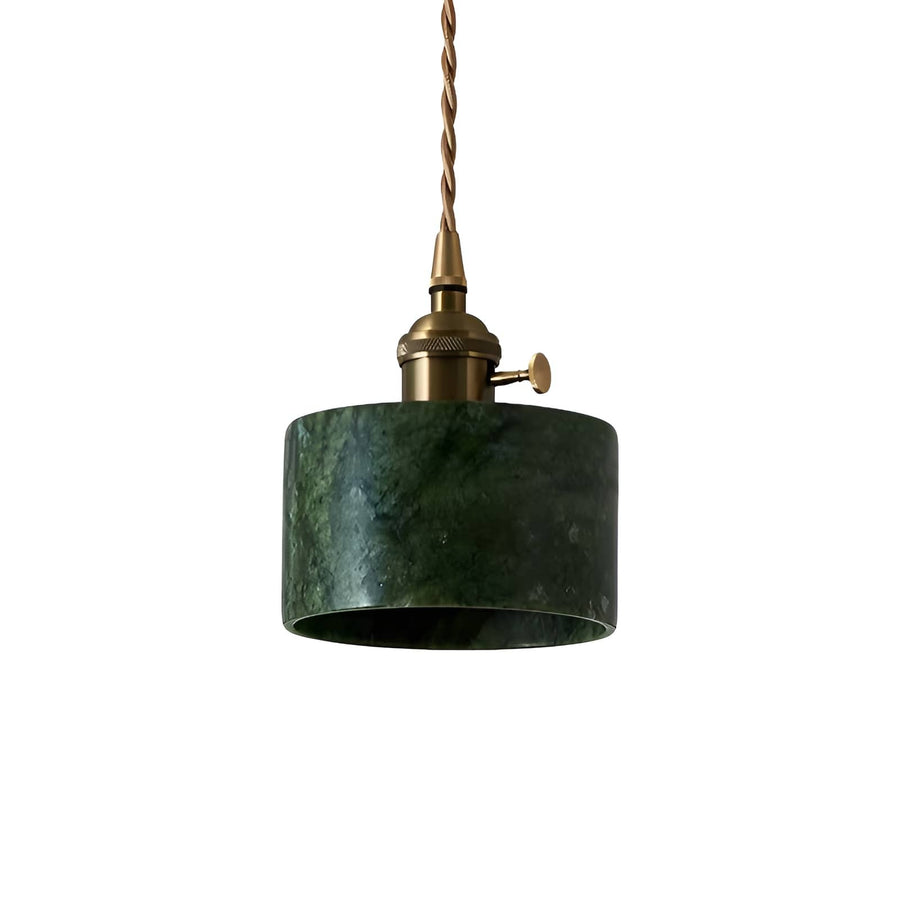 Natural Jade Dark Green Pendant Light-Lighting > Chandeliers & Pendant Lights-casanuva-A-casanuva