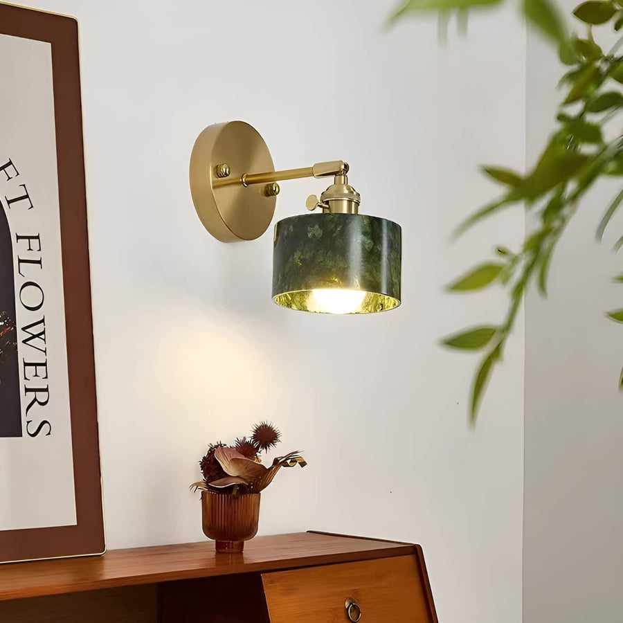 Natural Jade Dark Green Wall Light-Lighting > Wall Lights-casanuva-casanuva