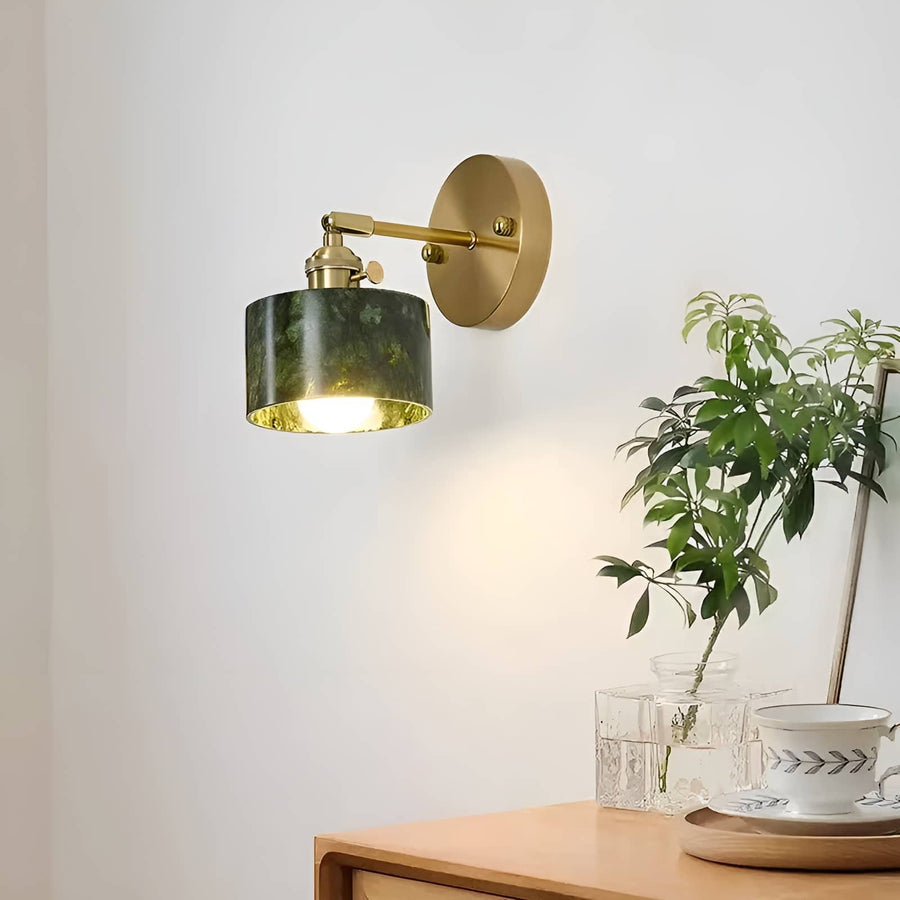 Natural Jade Dark Green Wall Light-Lighting > Wall Lights-casanuva-casanuva