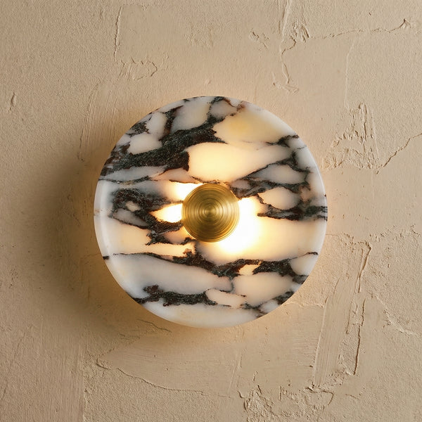 Natural Marble Round Wall Light Fixture-Lighting > Wall Lights-casanuva-casanuva