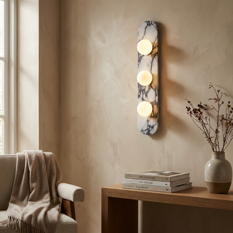 Natural Marble Wall Light Panel-Lighting > Wall Lights-casanuva-casanuva