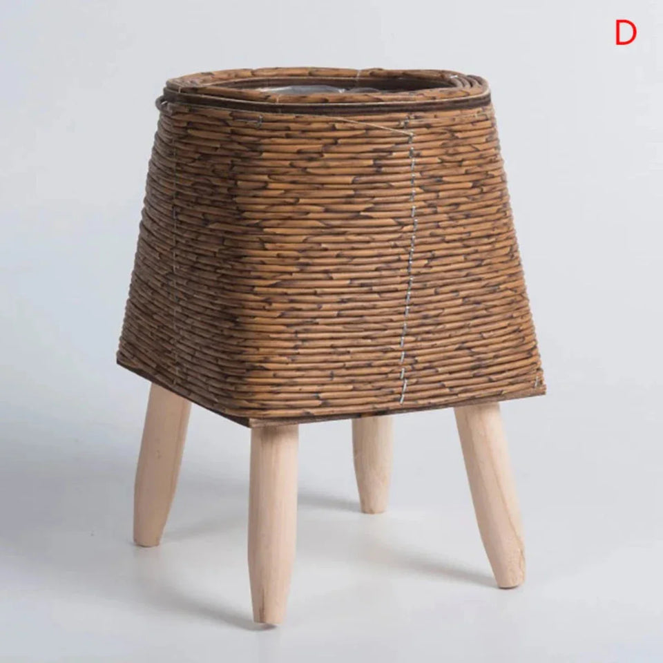 Natural Plant Pot Lightweight Plastic for Indoor and Outdoor Use-Home Decor > Decorative Accessories-casanuva-Square-Dark Brown-casanuva