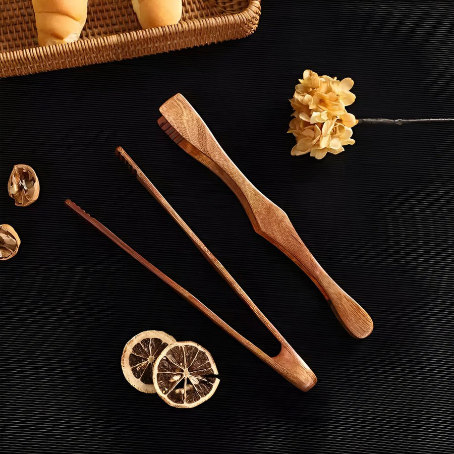 Natural Wood Heat Resistant Kitchen Tongs-Kitchen & Dining > Cooking Utensils-casanuva-casanuva