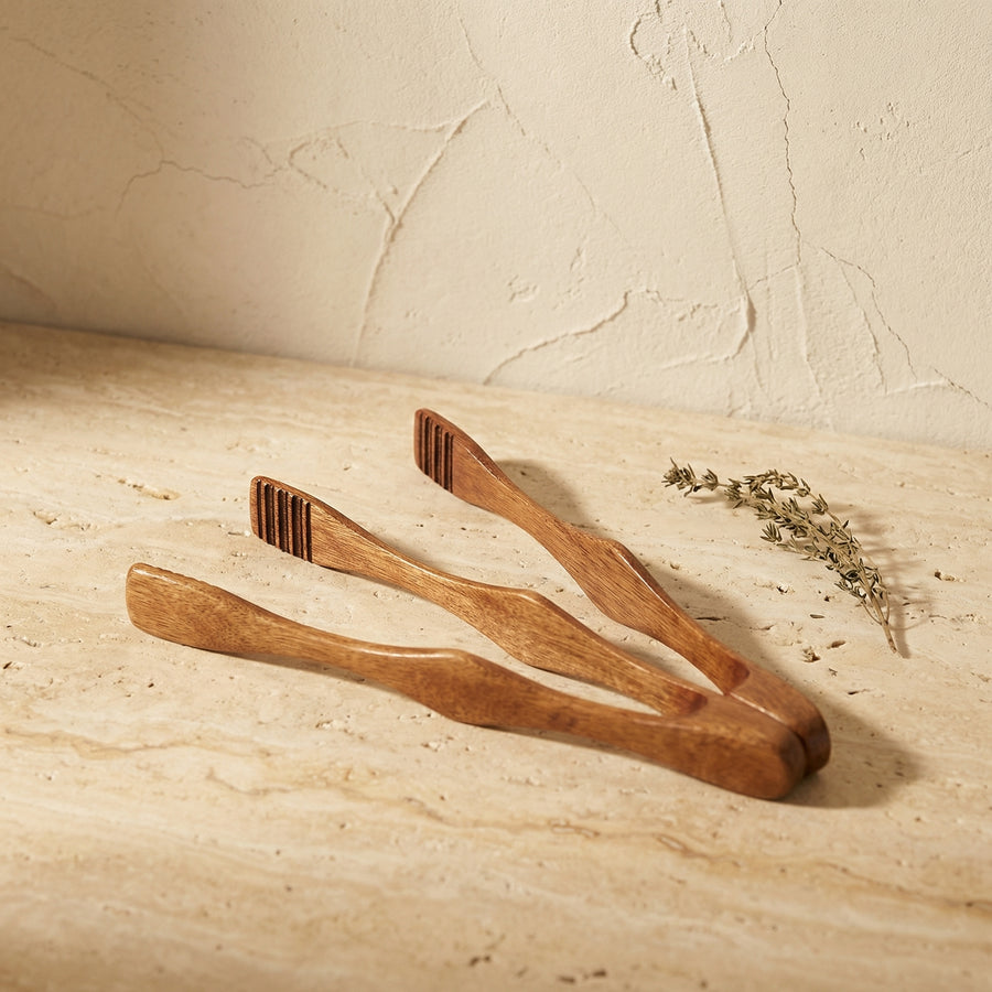 Natural Wood Heat Resistant Kitchen Tongs-Kitchen & Dining > Cooking Utensils-casanuva-casanuva