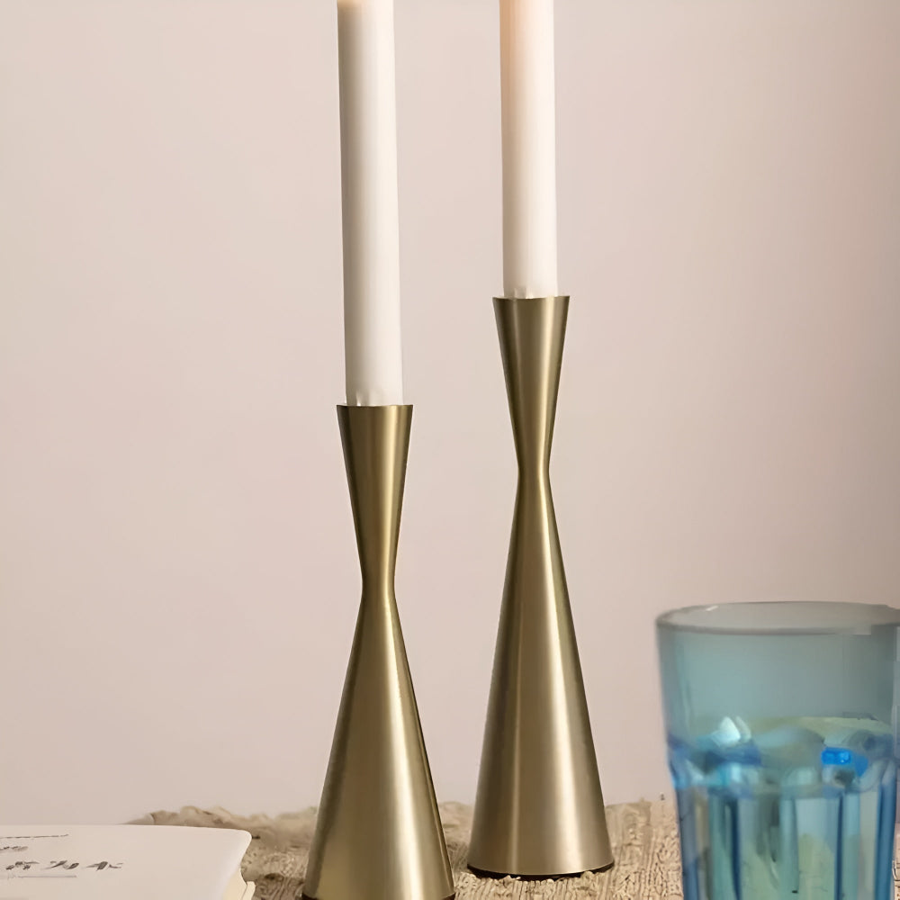 Nordic Brass Waist Candlestick Set of 3-Home Decor > Candle Holders-casanuva-casanuva