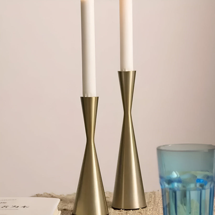 Nordic Brass Waist Candlestick Set of 3-Home Decor > Candle Holders-casanuva-casanuva