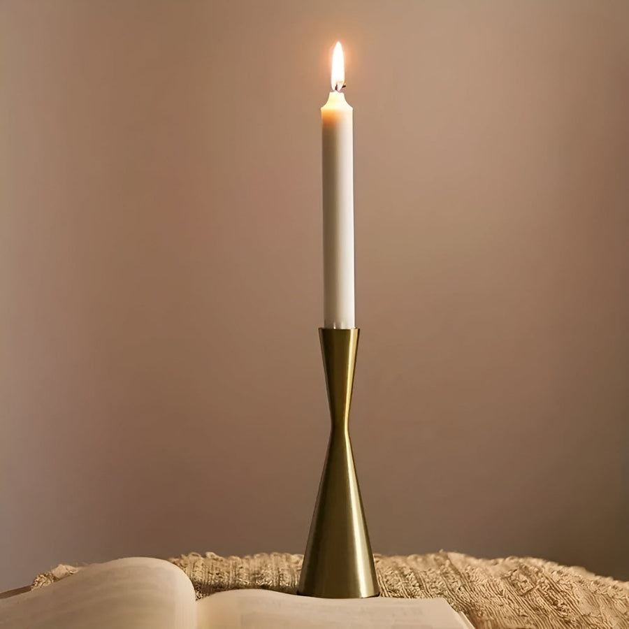 Nordic Brass Waist Candlestick Set of 3-Home Decor > Candle Holders-casanuva-casanuva