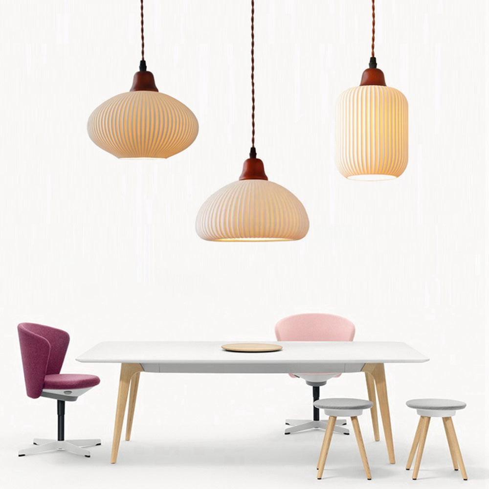 Nordic Ceramic White Pendant Light for Dining Room-Lighting > Pendant Lights-casanuva-casanuva