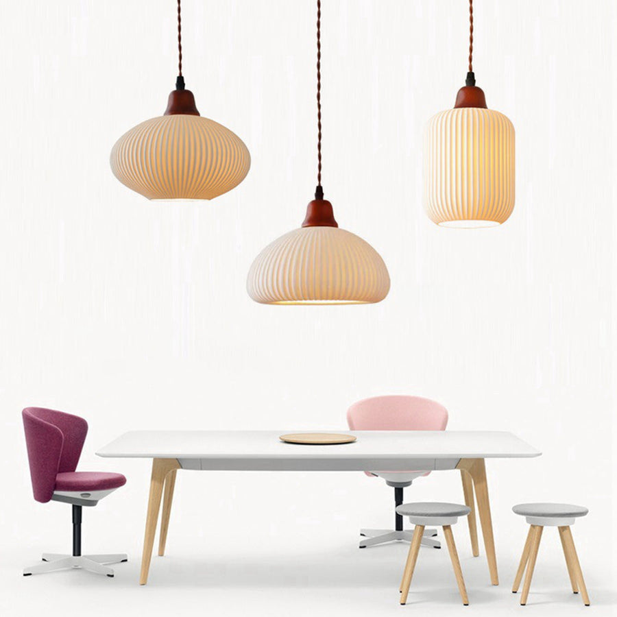 Nordic Ceramic White Pendant Light for Dining Room-Lighting > Pendant Lights-casanuva-casanuva