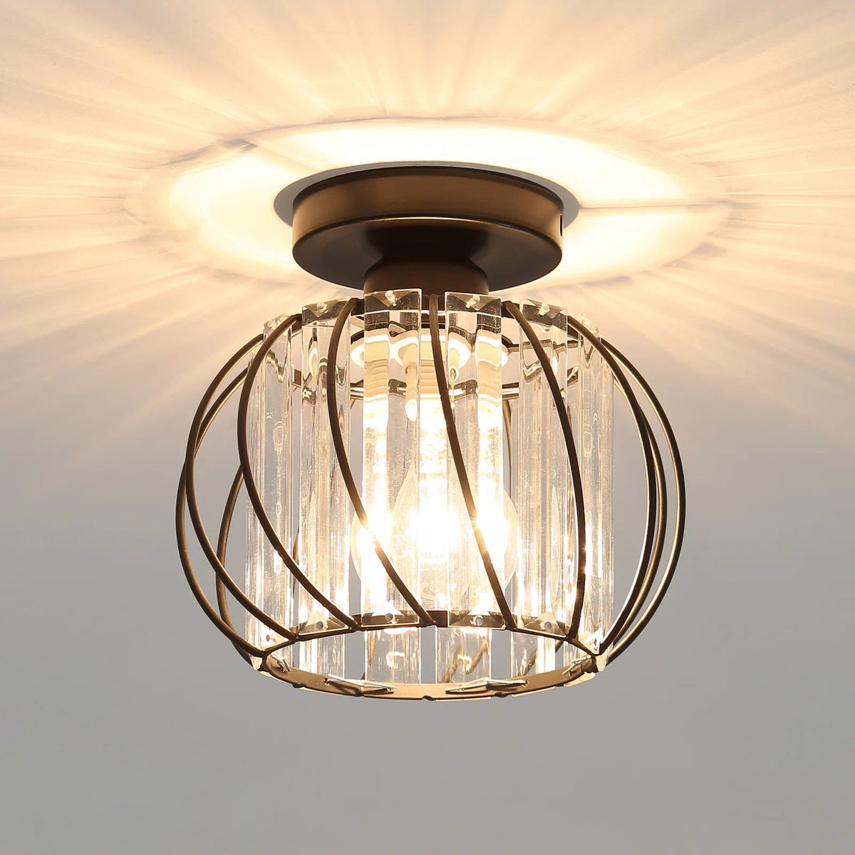 Nordic Glass Ceiling Light for Hallway-Lighting > Ceiling Lights-casanuva-Black-D16*H16cm-1 Piece-casanuva