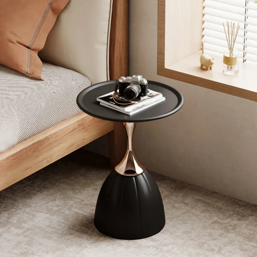 Nordic Lotus Side Table Scandinavian Design Minimalist Wood-Furniture > Side Tables-casanuva-Black-casanuva