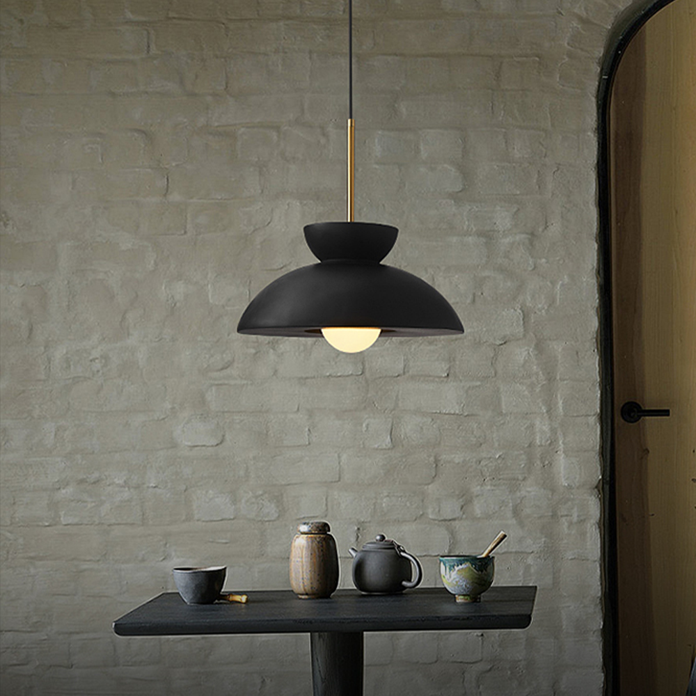 Nordic Minimalist Resin Pendant Light for Dining Room-Lighting > Pendant Lights-casanuva-Black-D34*H16 CM-casanuva
