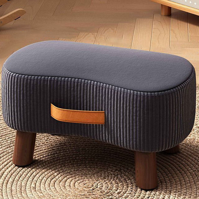 Nordic Portable Flannelette Footstool Solid Wood Backless Armless-Furniture > Side Tables-casanuva-Dark Blue-casanuva