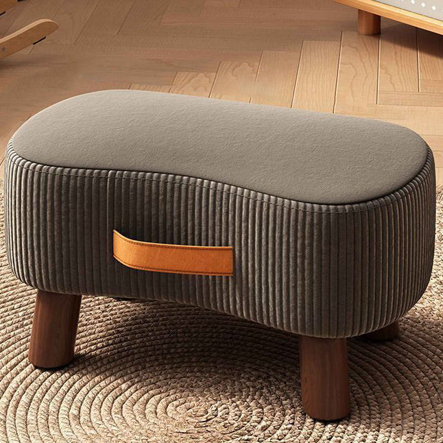 Nordic Portable Flannelette Footstool Solid Wood Backless Armless-Furniture > Side Tables-casanuva-Dark Gray-casanuva