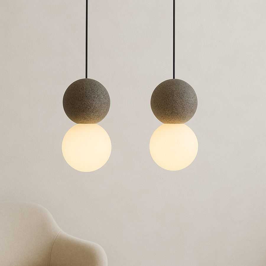 Obsidian Stone Pendant Light Minimalist Design-Lighting > Pendant Lights-casanuva-casanuva