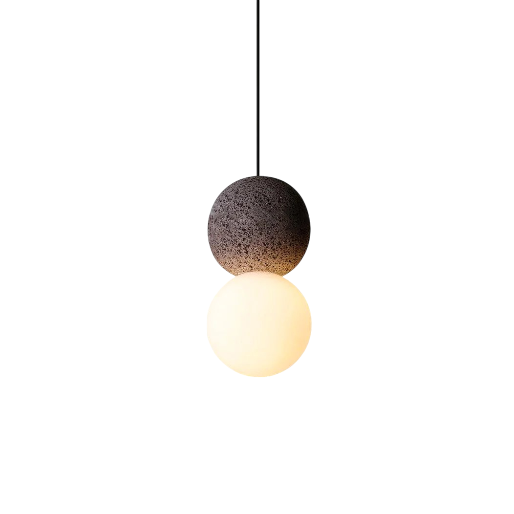 Obsidian Stone Pendant Light Minimalist Design-Lighting > Pendant Lights-casanuva-casanuva