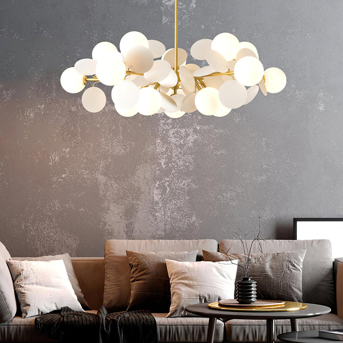 Off White Tree Chandelier Light Fixture-Lighting > Chandeliers & Pendant Lights-casanuva-casanuva