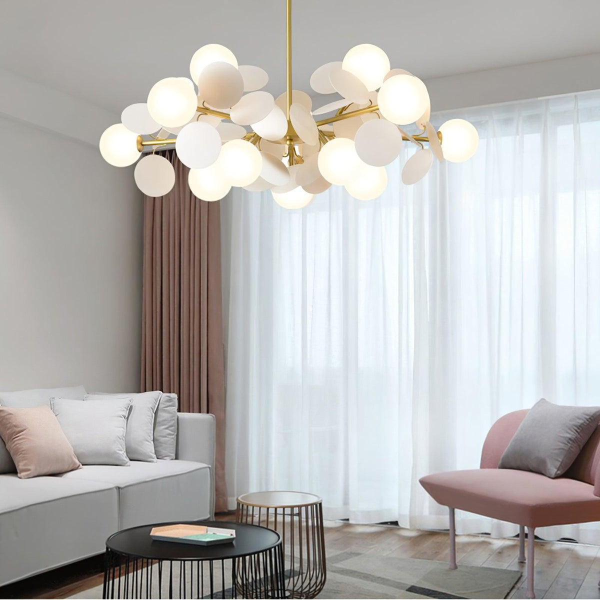 Off White Tree Chandelier Light Fixture-Lighting > Chandeliers & Pendant Lights-casanuva-casanuva