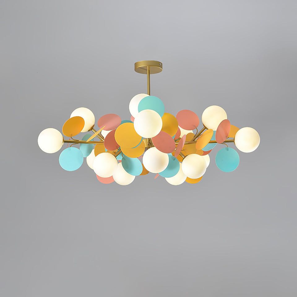 Off White Tree Chandelier Light Fixture-Lighting > Chandeliers & Pendant Lights-casanuva-15 heads 90cmx30cm-Gold & Colorful-casanuva
