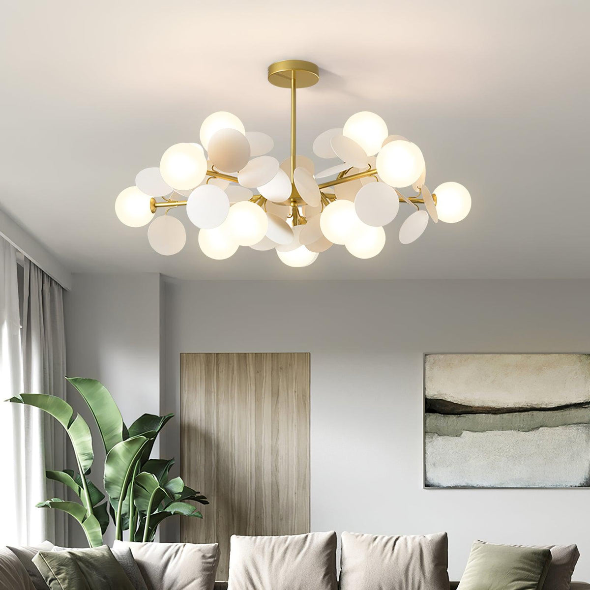 Off White Tree Chandelier Light Fixture-Lighting > Chandeliers & Pendant Lights-casanuva-casanuva