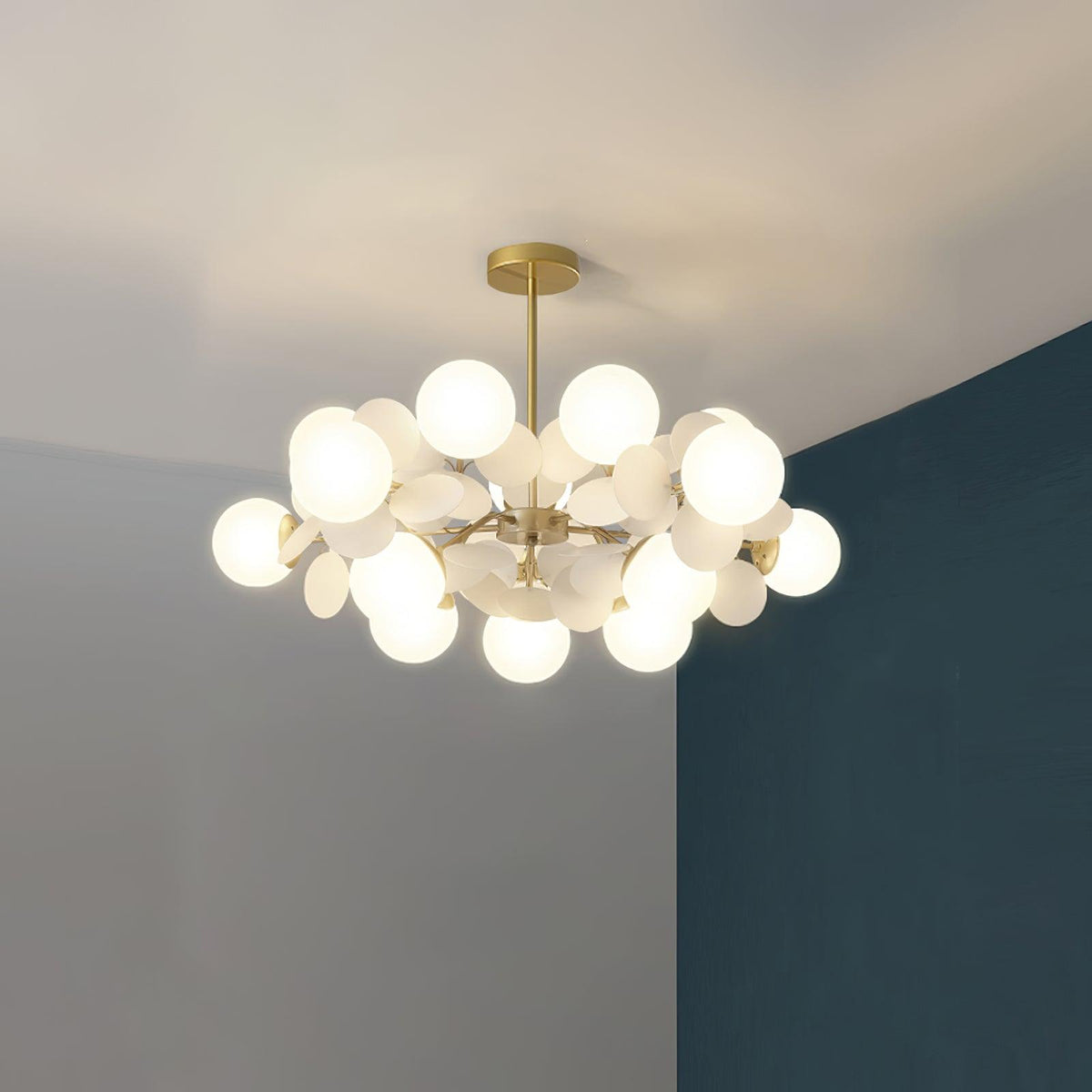 Off White Tree Chandelier Light Fixture-Lighting > Chandeliers & Pendant Lights-casanuva-casanuva
