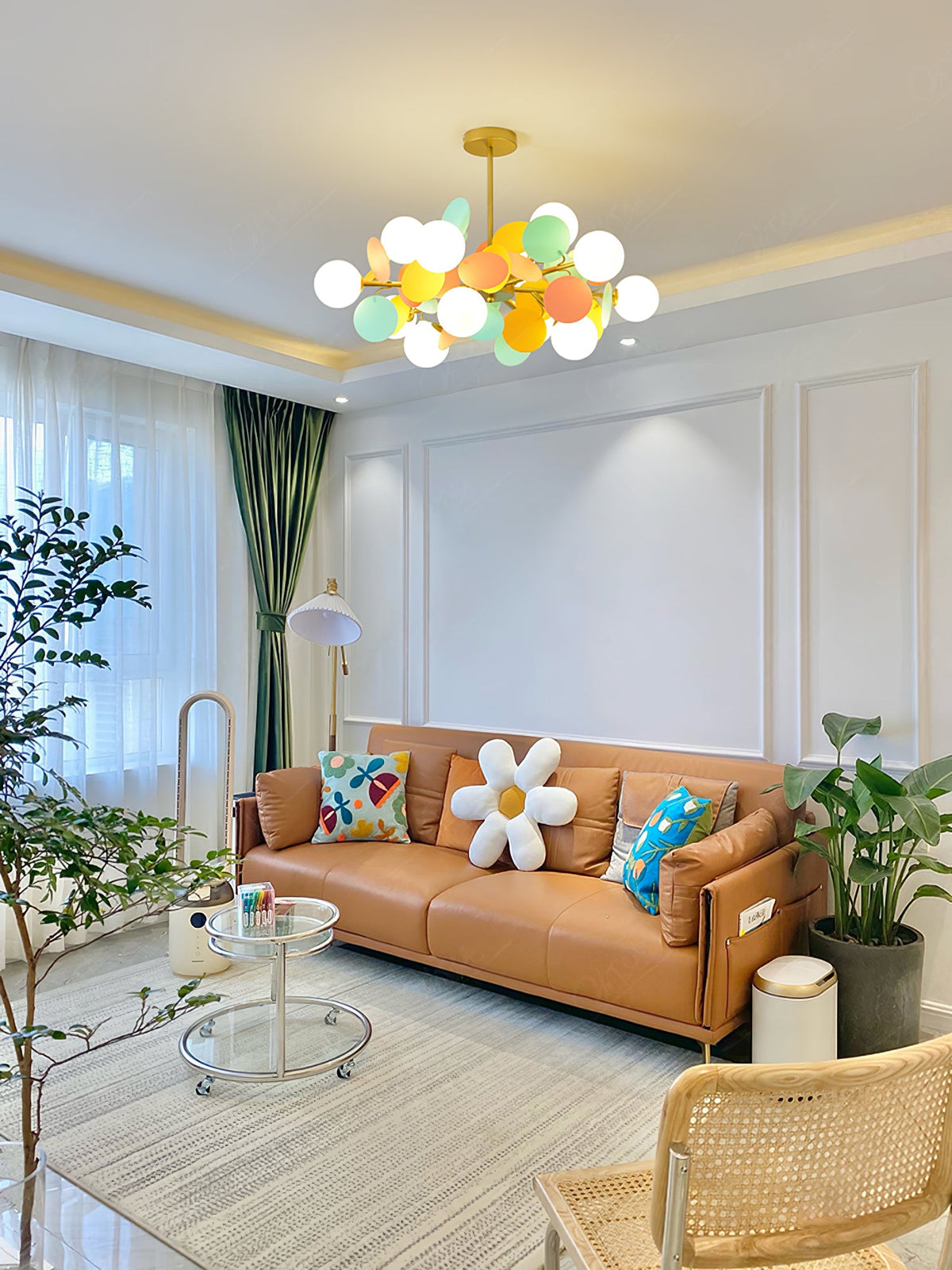 Off White Tree Chandelier Light Fixture-Lighting > Chandeliers & Pendant Lights-casanuva-casanuva