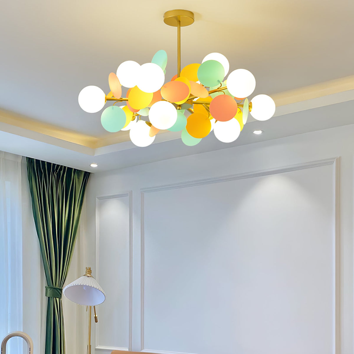 Off White Tree Chandelier Light Fixture-Lighting > Chandeliers & Pendant Lights-casanuva-casanuva